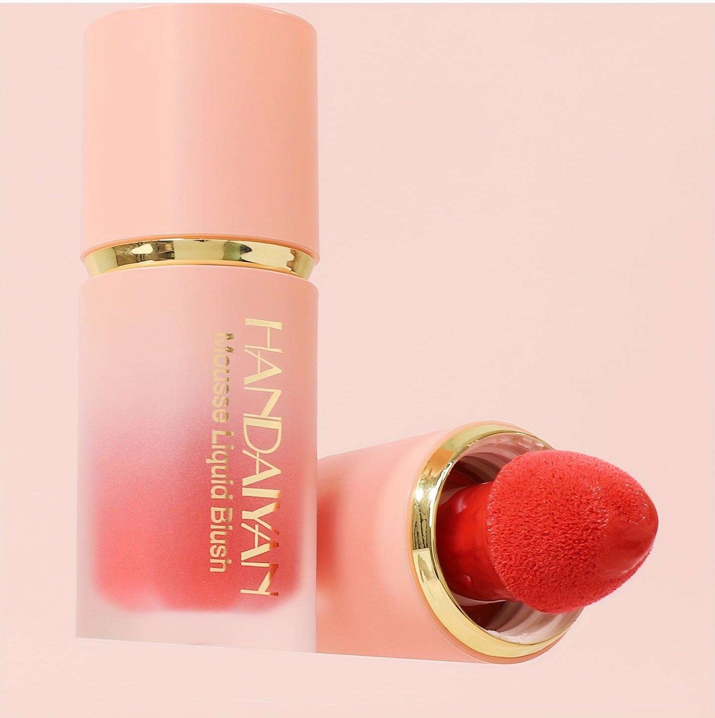 1/2pcs HANDAIYAN Velvet Liquid Blush Set - Medium Coverage, Waterproof, Brightening Cream Blush for All Skin Tones, Natural Berry Tone, Long-Lasting Soft Pinch Face Cream Blush Makeup