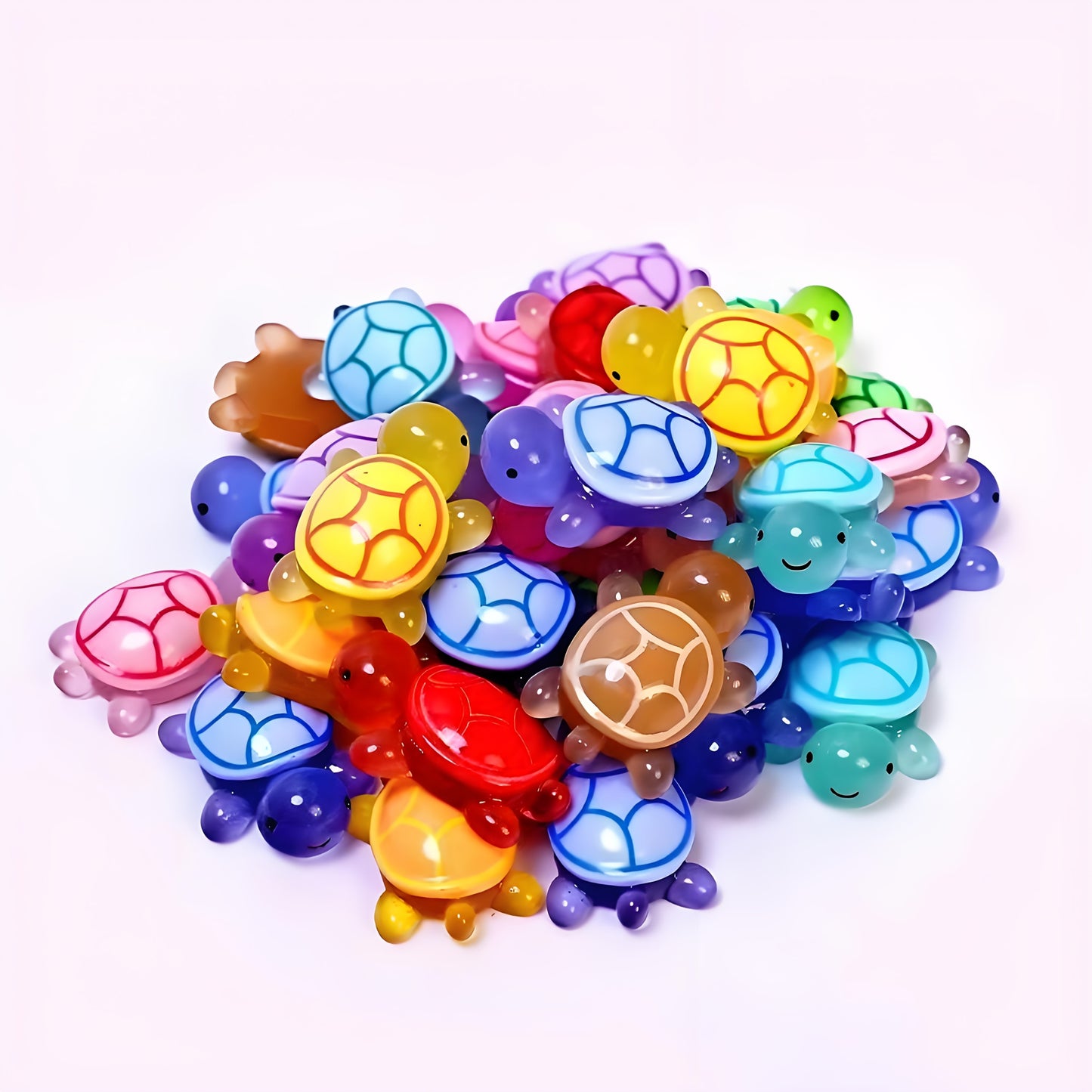 20-Pack 3D Turtle Glow-in-the-Dark Resin Party Favors, Battery-Free, Universal Holiday Decor, No Feather, Electricity-Free Night Light Craft Ornaments