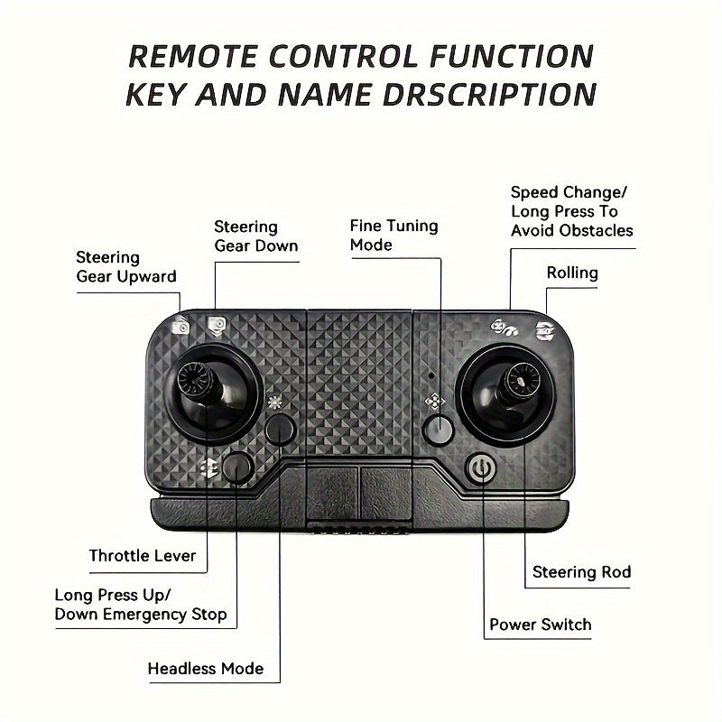 GD95 HD 480P Dual Camera Electric Adjustment Anti-Shake 360 Degree Obstacle Avoidance Four Axis Drone, Air Positioning Hovering, 120 Degree Wide Angle Camera Range, with Mobile Phone APP Real Time Transmission Image, GLOBAL D