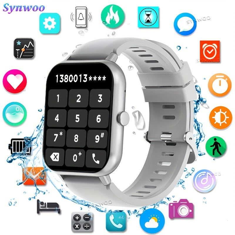 SYWNOO Smart Watch - 4.65cm Full Touch Screen, Fitness Tracker with Multiple Sports Modes, Weather & Music Controls, Voice Assistant, Magnetic Charging - Perfect Gift for Men & Women, Best for Christmas, Perfect for Thanksgiv