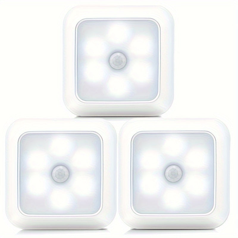 1pc 6LED Motion Sensor Night Light LED Wall Lamp Closet Cabinet Stair Wireless for Ladder Bedroom Corridor Staircase Indoor Decoration