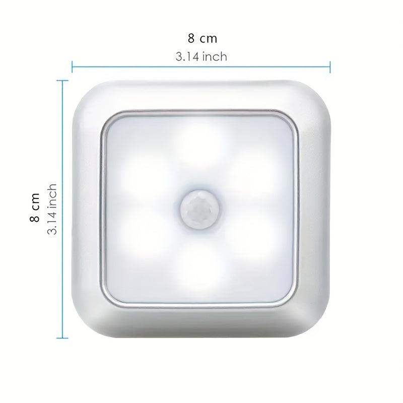 1pc 6LED Motion Sensor Night Light LED Wall Lamp Closet Cabinet Stair Wireless for Ladder Bedroom Corridor Staircase Indoor Decoration