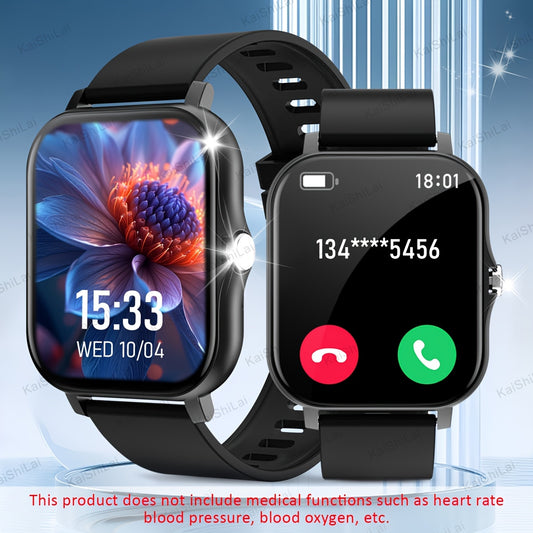 1pc 2024 Trendy Smartwatch, 4.65cm Full Touch Screen, Sports Fitness Tracker with Call Functionality, Step Counter, Distance & Activity Modes, USB Rechargeable Lithium Battery, for iPhone & for Android, Smart Watch for Androi