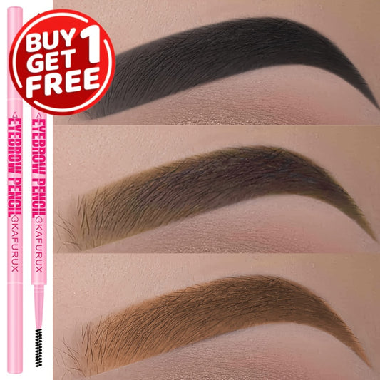 Buy 1 Get 1 Free Eyebrow Pencil - Waterproof, Sweatproof, Long-Lasting Makeup in Brown, Earth Tones, Grey & Black - Easy Application for All Skin Types