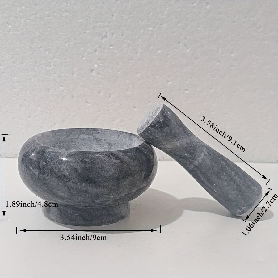 Premium Marble Mortar and Pestle Set - Perfect for Garlic, Spices & Herbs - Durable Kitchen Gadget with Unique Texture Design - Available in White or Black