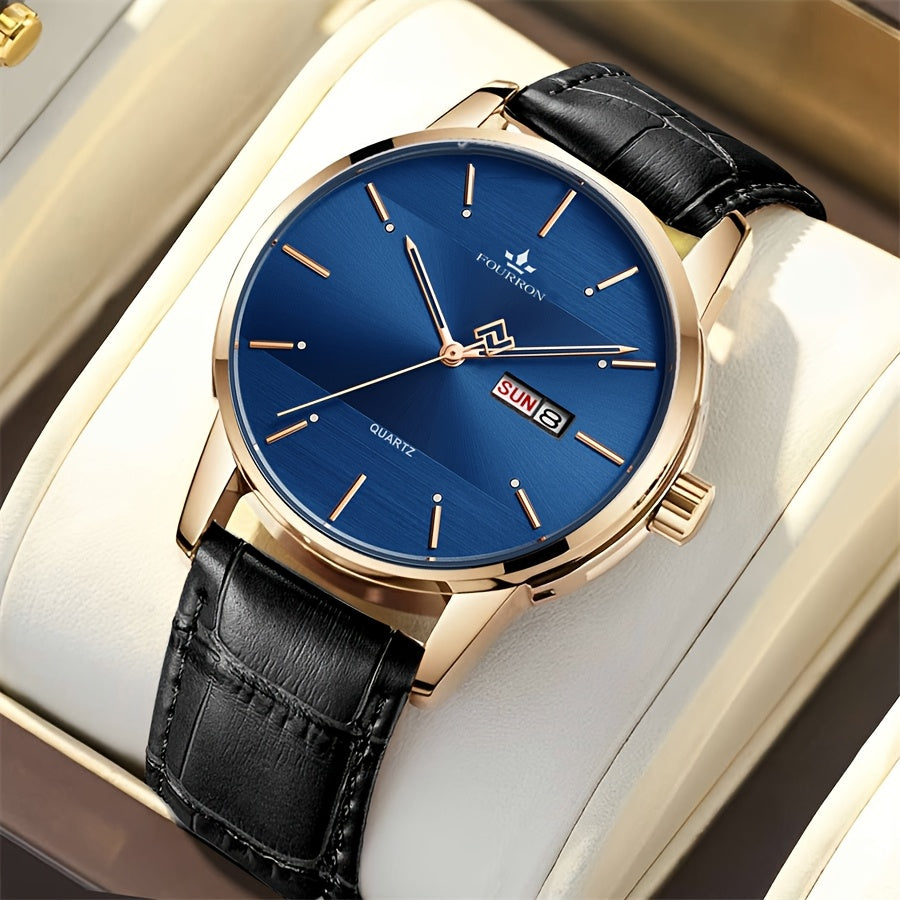 The FOURRON Brand Offers a New Stainless Steel Men'S Quartz Watch Featuring a Stylish And Minimalist Design, Perfect for Everyday Wear, Travel, And Business. It Is an Ideal Choice for Birthday And Holiday Gifts, with Multifun