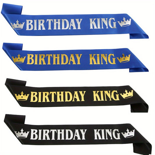 Birthday King Celebrate Your Birthday In Style With This Black And Blue Satin Sash For Men And Boys - Perfect For 18th, 20th, 30th, 40th, 50th, And 60th Birthdays - Add A Touch Of Elegance To Your Party Decorations Party Supp