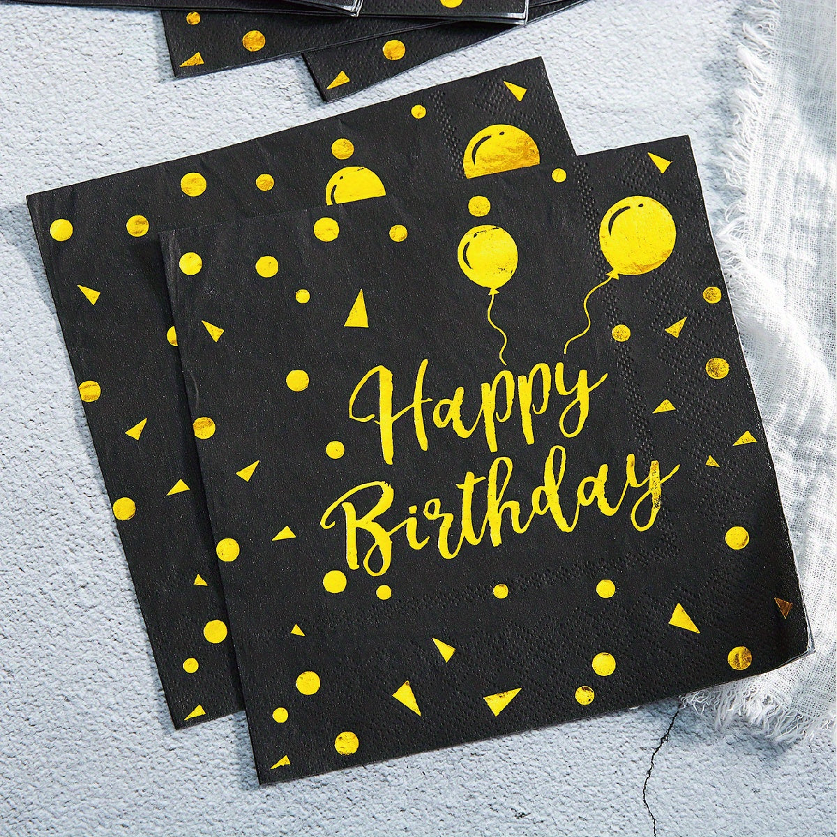 96pcs Birthday Party Supplies Set - Black & Golden Disposable Plates, Napkins, Cups - Perfect for Celebrations & Decorations