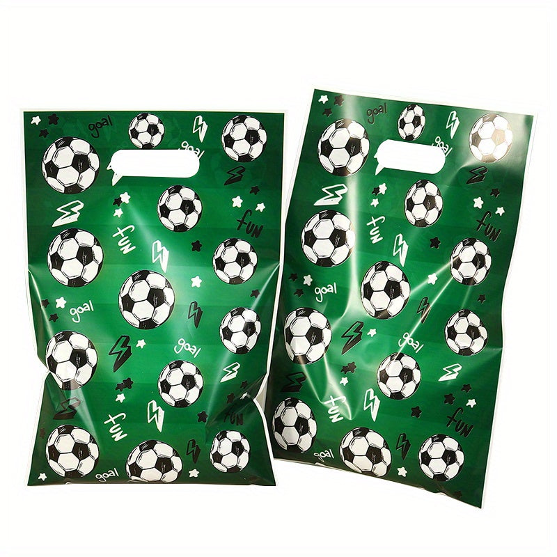 10/20/50Pcs Green Soccer Pattern Gift Bag, Candy Tote Bags, Multi-Purpose Gift Wrapping Supplies Goody Bag, Birthday Party Packaging Bags, Baby Shower Decoration Favors Supplies