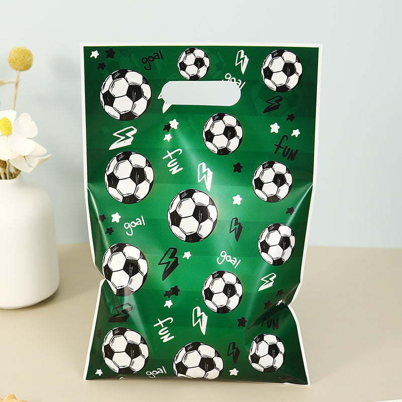 10/20/50Pcs Green Soccer Pattern Gift Bag, Candy Tote Bags, Multi-Purpose Gift Wrapping Supplies Goody Bag, Birthday Party Packaging Bags, Baby Shower Decoration Favors Supplies