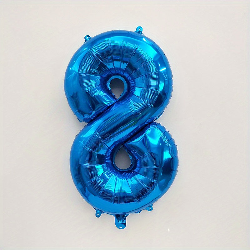 1pc Giant 32-inch Blue Number "60.96cm Balloon - Perfect for Birthdays, Weddings, Anniversaries & Theme Parties - Durable Self-Sealing Aluminum Film, Ideal for Celebrations & Decor, Birthday Balloons