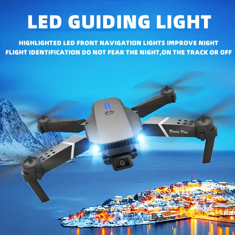 YLR/C Foldable RC Quadcopter Drone with HD Camera - Easy-to-Fly for Beginners, 500mAh Rechargeable Battery, Wi-Fi Enabled, LED Guiding Lights, Indoor & Outdoor Use, Ideal Men's Gift, Foldable Drone