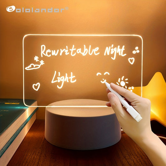 Note Board Creative LED Night Light USB Message Board Holiday Light With Pen Gift For Girlfriend Decorative Night Light