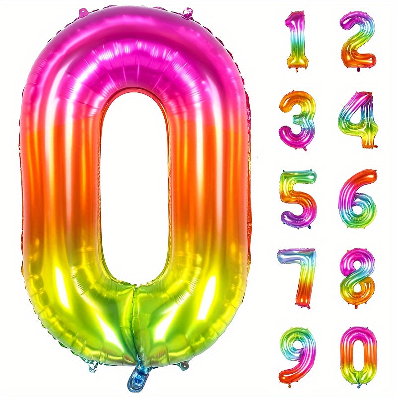 1pc, Number 0-9 Foil Balloon, Birthday Decor, Anniversary Decor, New Year Decor, Graduation Decor, Room Decor, Atmosphere Background Layout, Party Decor Supplies