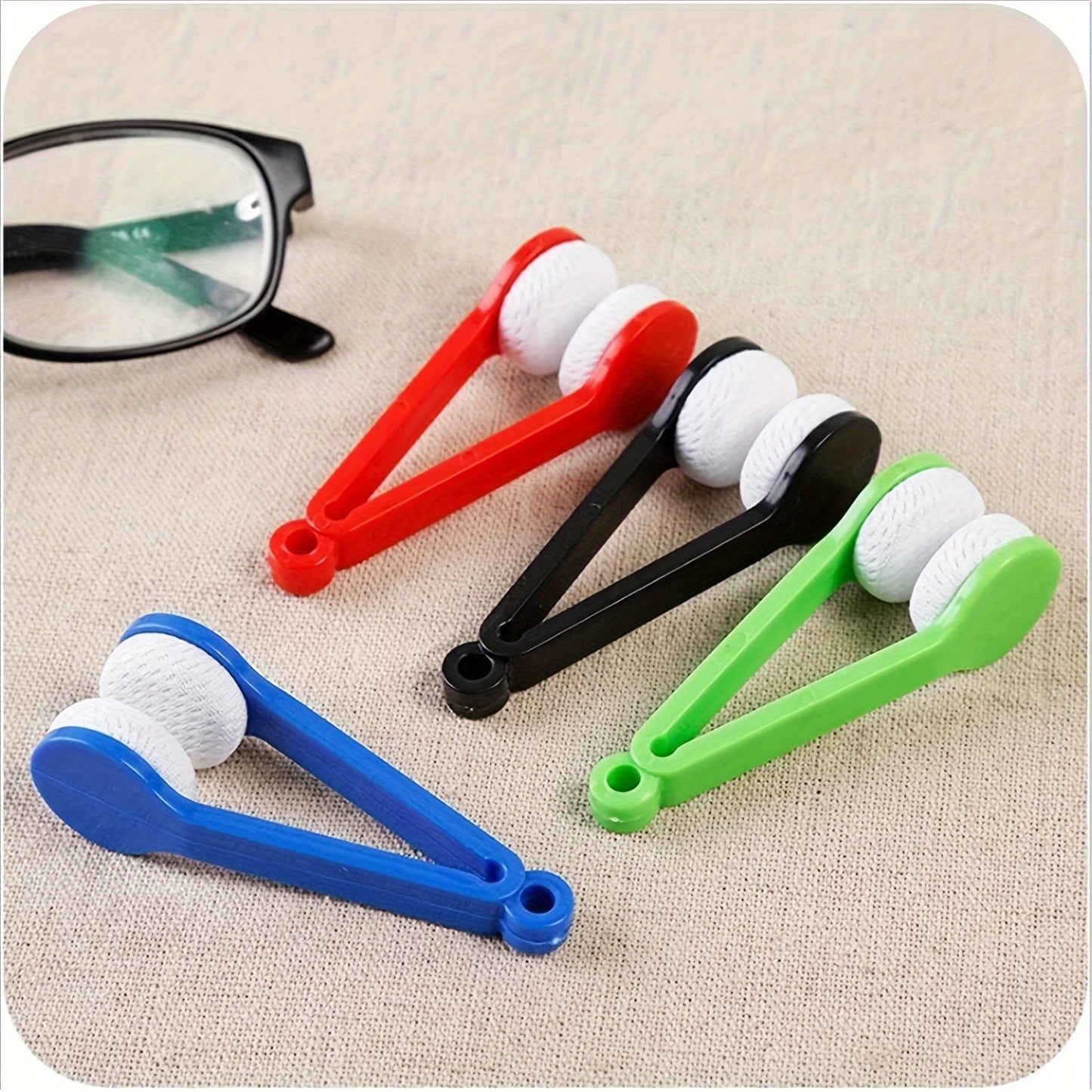 1/2/6pcs Portable Multifunctional Glasses Cleaning Brush, Soft Microfiber Glasses Wipe Cloth, Scratch-Free Lens Cleaning Brush, Keychain Hole, Traceless Polishing Tool, Suitable for Glasses