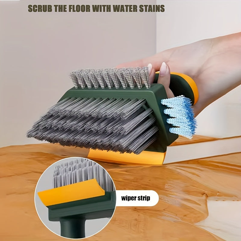 2-in-1 Crevice and Floor Scrub Brush - Durable Plastic, Portable Design for Bathroom, Kitchen, Living Room Cleaning