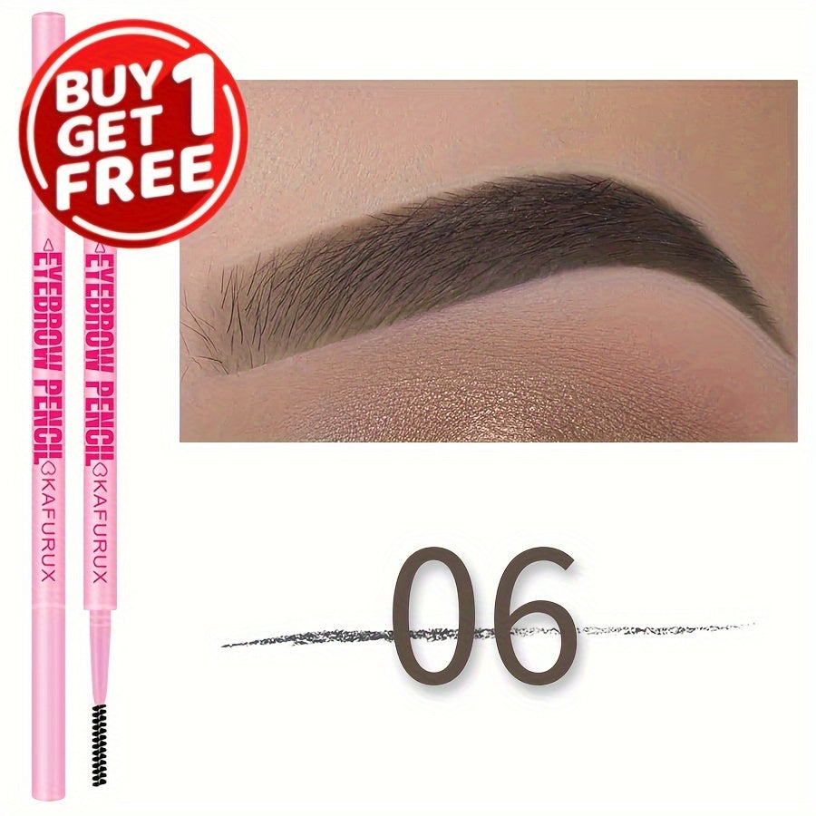 Buy 1 Get 1 Free Eyebrow Pencil - Waterproof, Sweatproof, Long-Lasting Makeup in Brown, Earth Tones, Grey & Black - Easy Application for All Skin Types