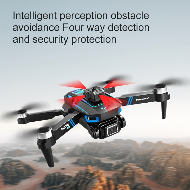 FACEGLE LU60 Dual-Camera Drone - Equipped with Optical Flow Positioning, Automatic Obstacle Avoidance, Stable Auto-Hover, 360-Degree Rotation, And Headless Mode, Making It Perfect for Beginners And Children. It'S an Ideal Gif