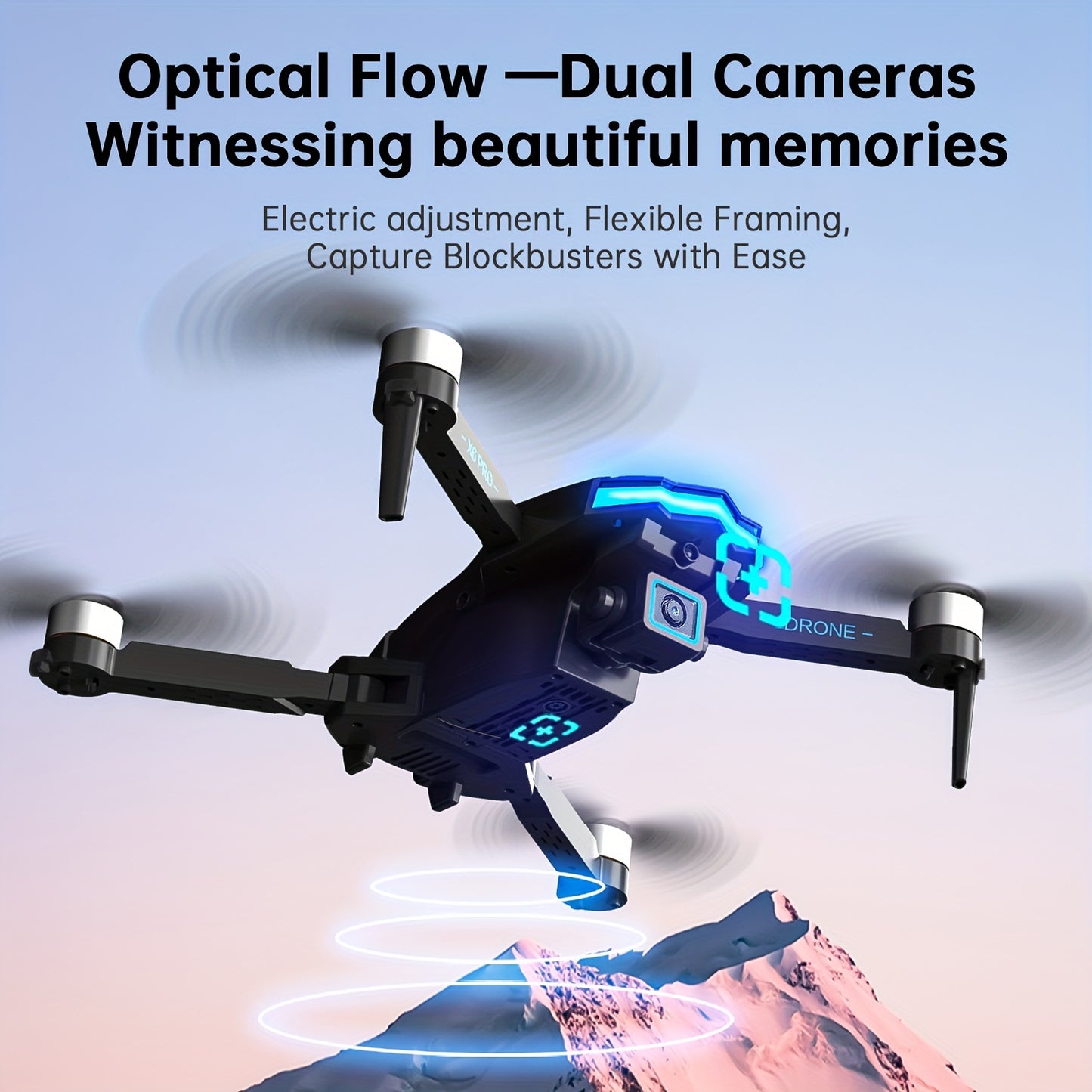 FLYTANK X6 PRO Foldable Drone with Brushless Motors, Dual 720p Cameras, Obstacle Avoidance, Wi-Fi, Infrared Sensor, 750mAh Battery, 30m Max Altitude, 9m/s Speed, 133g Max Takeoff Weight, Includes Carrying Bag - Outdoor Beginn