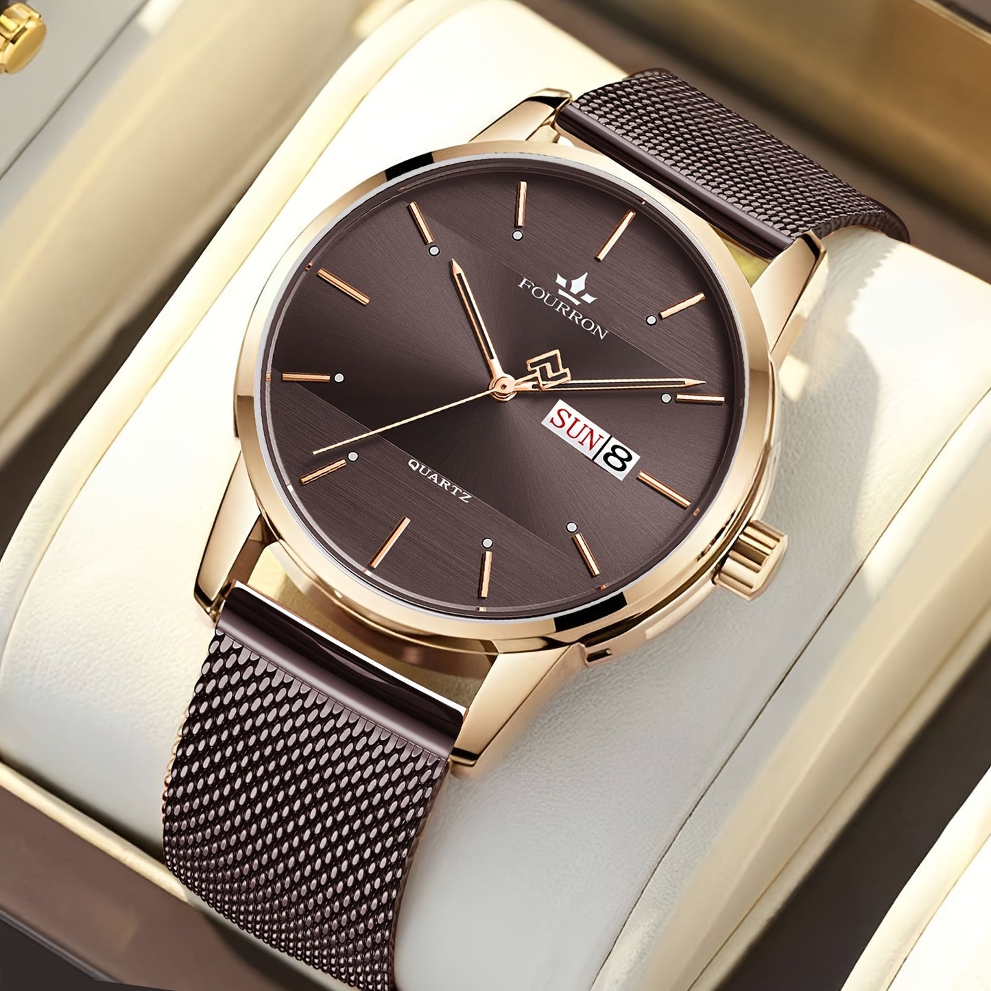 The FOURRON Brand Offers a New Stainless Steel Men'S Quartz Watch Featuring a Stylish And Minimalist Design, Perfect for Everyday Wear, Travel, And Business. It Is an Ideal Choice for Birthday And Holiday Gifts, with Multifun