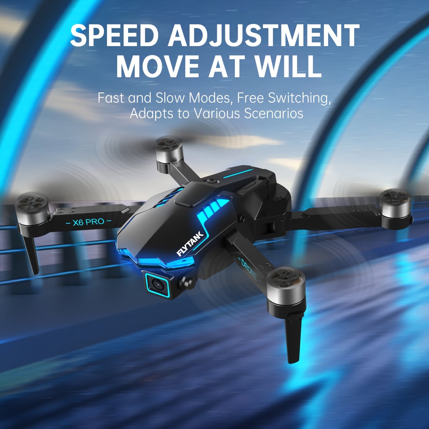 FLYTANK X6 PRO Foldable Drone with Brushless Motors, Dual 720p Cameras, Obstacle Avoidance, Wi-Fi, Infrared Sensor, 750mAh Battery, 30m Max Altitude, 9m/s Speed, 133g Max Takeoff Weight, Includes Carrying Bag - Outdoor Beginn