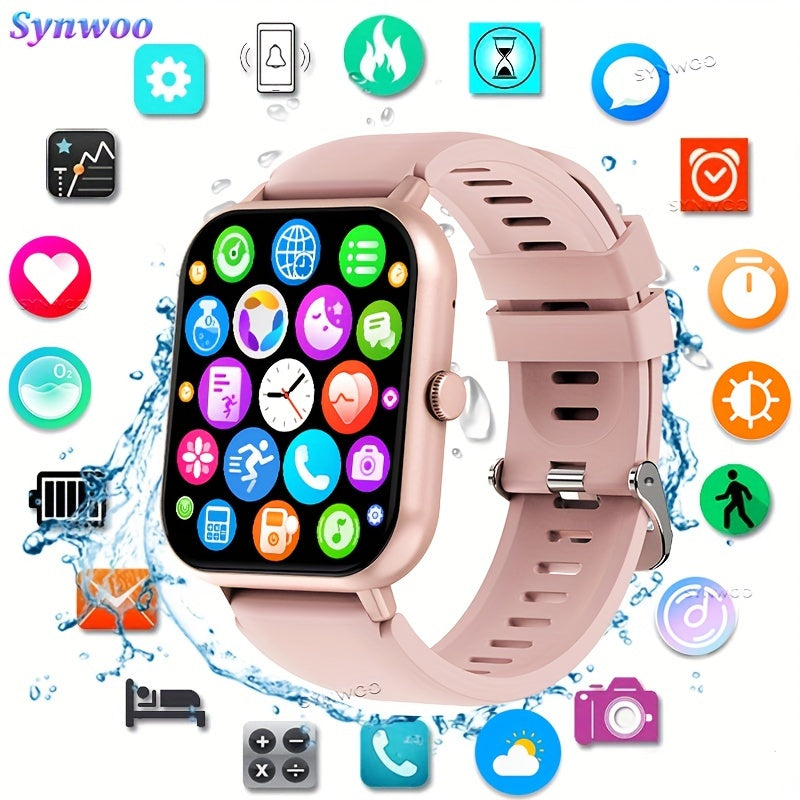 SYWNOO Smart Watch - 4.65cm Full Touch Screen, Fitness Tracker with Multiple Sports Modes, Weather & Music Controls, Voice Assistant, Magnetic Charging - Perfect Gift for Men & Women, Best for Christmas, Perfect for Thanksgiv