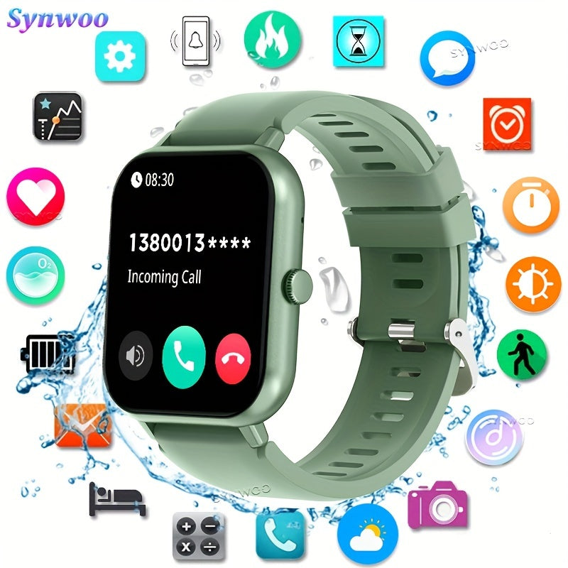 SYWNOO Smart Watch - 4.65cm Full Touch Screen, Fitness Tracker with Multiple Sports Modes, Weather & Music Controls, Voice Assistant, Magnetic Charging - Perfect Gift for Men & Women, Best for Christmas, Perfect for Thanksgiv