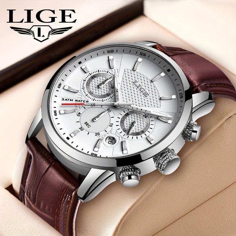 Men's Top Brand Luxury Quartz Watch 30m Luminous 24 Hours Calendar Business Casual Watch Clock