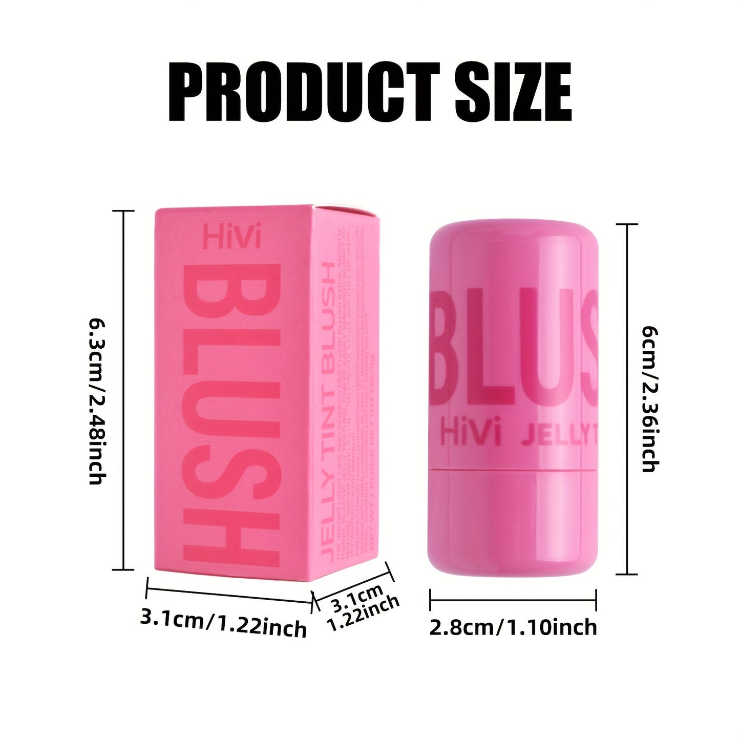 Waterproof Jelly Blush Stick - Dual-Use for Lips & Cheeks, Lightweight Concealer, Brightens All Skin Tones, 5g