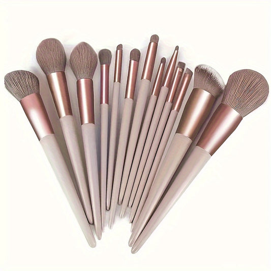 Set of Cosmetic Brushes, Including Makeup Brushes for Concealer, Blush, Powder, Eyeshadow, Highlighter, And Foundation, As Well As Beauty Tools.