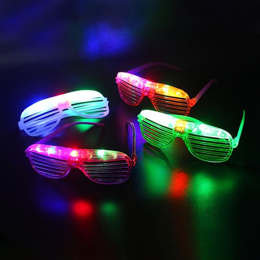 8-Pack LED Light Up Glasses, Random Colors, Plastic, Button Battery Operated, Party Favors for Birthday, Bar, Concert, Halloween, Christmas, Carnival Events