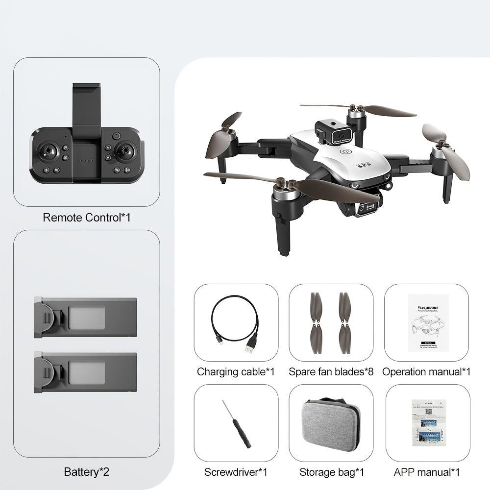 Dual Batteries S2S Long Endurance Drone, Dual Camera WiFi FPV Dual Folding Quadcopter with Height Maintainer, Remote Control or Mobile Phone Dual Operation