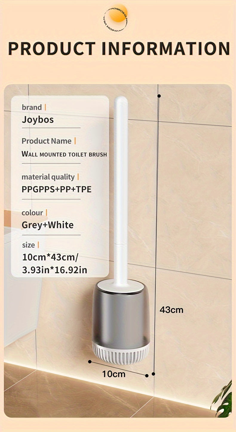 Joyoas Soft Plastic Toilet Brush with Multiple Components - Reusable, Wall-Mounted, Suitable for Toilet Cleaning