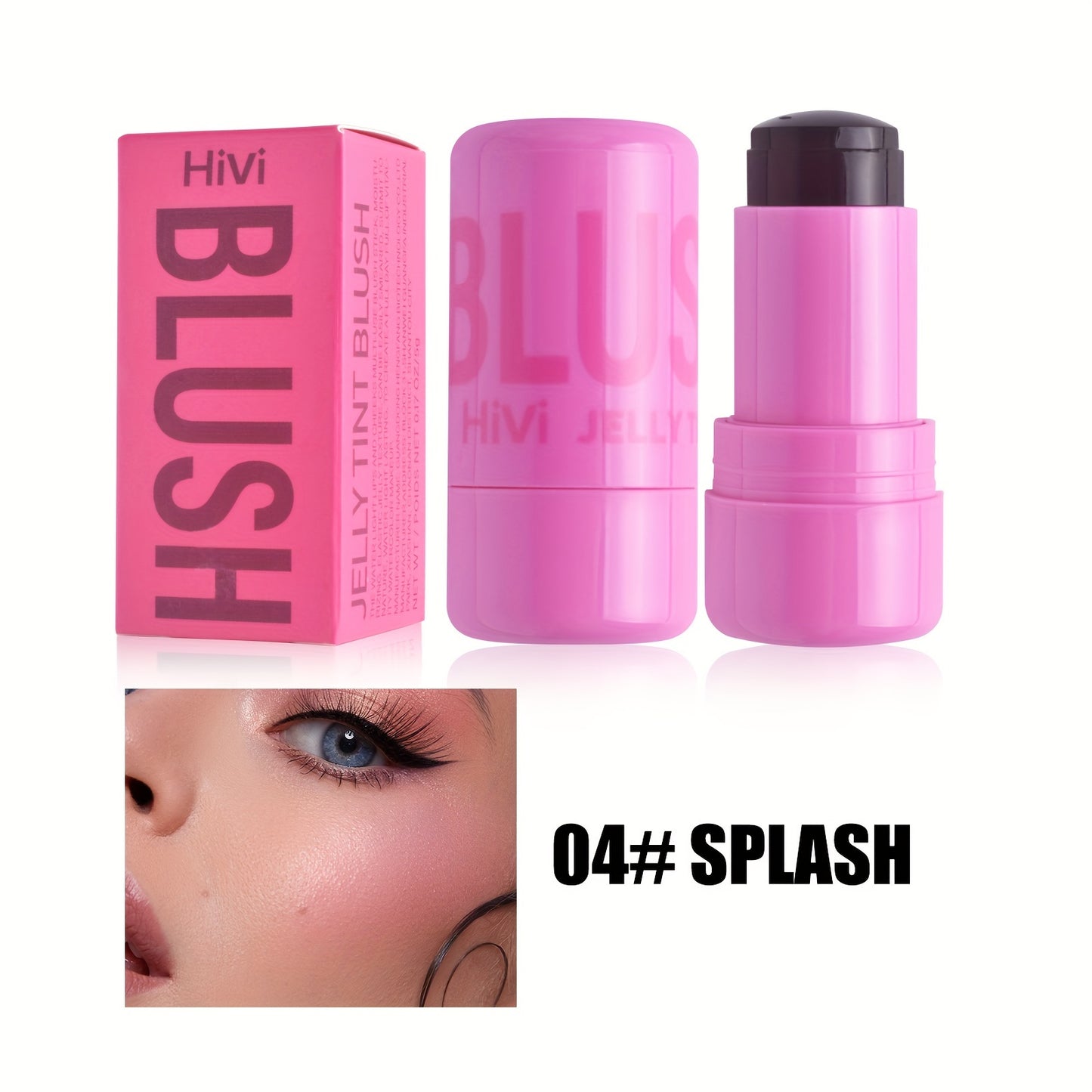 Waterproof Jelly Blush Stick - Dual-Use for Lips & Cheeks, Lightweight Concealer, Brightens All Skin Tones, 5g