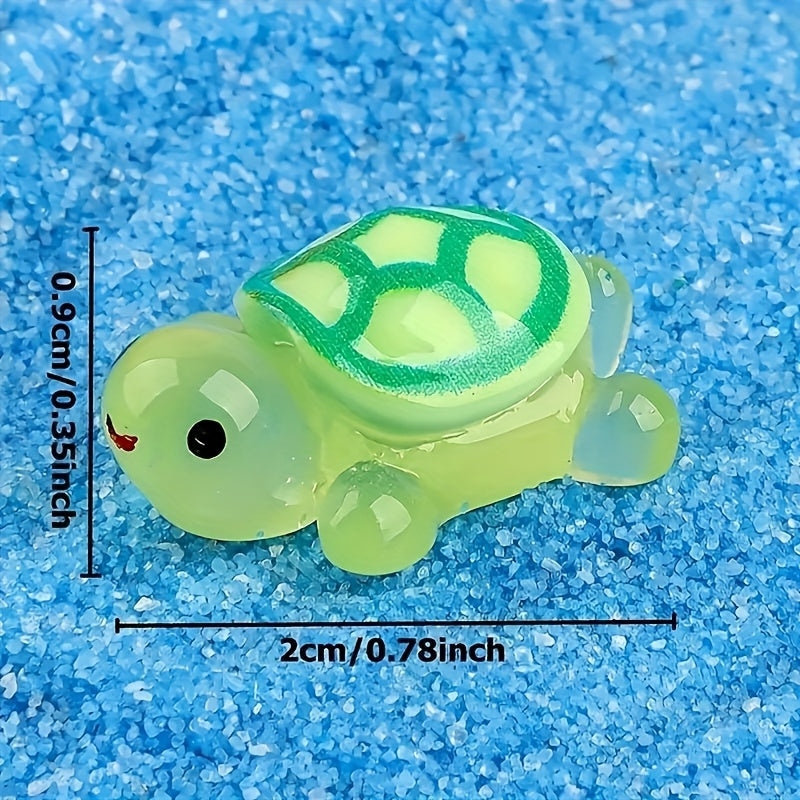 20-Pack 3D Turtle Glow-in-the-Dark Resin Party Favors, Battery-Free, Universal Holiday Decor, No Feather, Electricity-Free Night Light Craft Ornaments