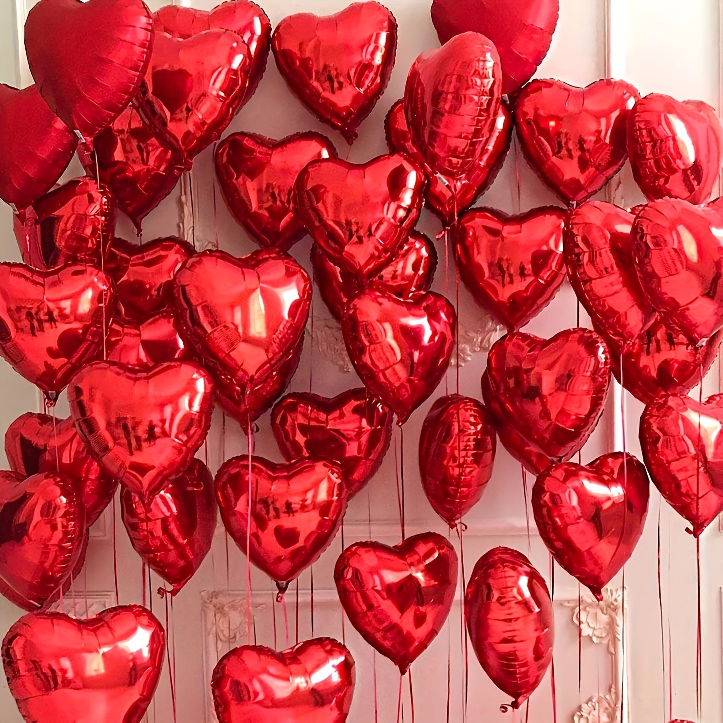 15pcs Red Heart Pink Silvery Love Aluminum Balloons Suitable For Birthday Parties, Weddings, New Years, Engagements, Valentine's Day, Bride's Gift Meetings, Carnivals, Revelries, Bathing, Home Decor, Room Background Decoratio