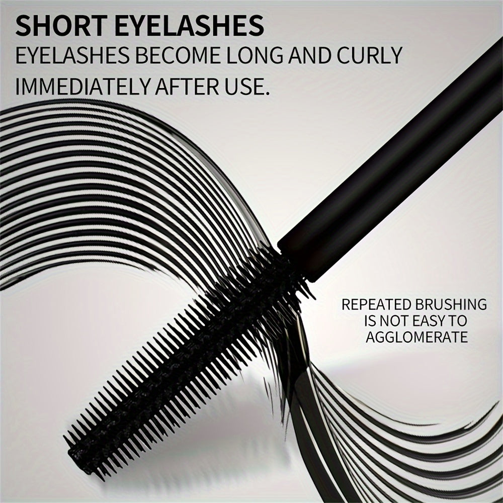 Volumizing 4D Waterproof Mascara, Long-lasting Curling And Lengthening Lash Makeup, Intense Black, Clump-Free Formula For Dramatic Eyes