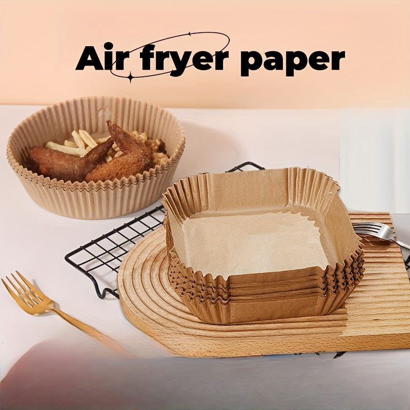 100-Pack Non-Stick Air Fryer Disposable Parchment Paper Liners, Compatible with Most Air Fryer Models, Oil-Proof Baking Sheets for Baking, Frying Foods, Perfect for Thanksgiving, Halloween, Easter, Hanukkah