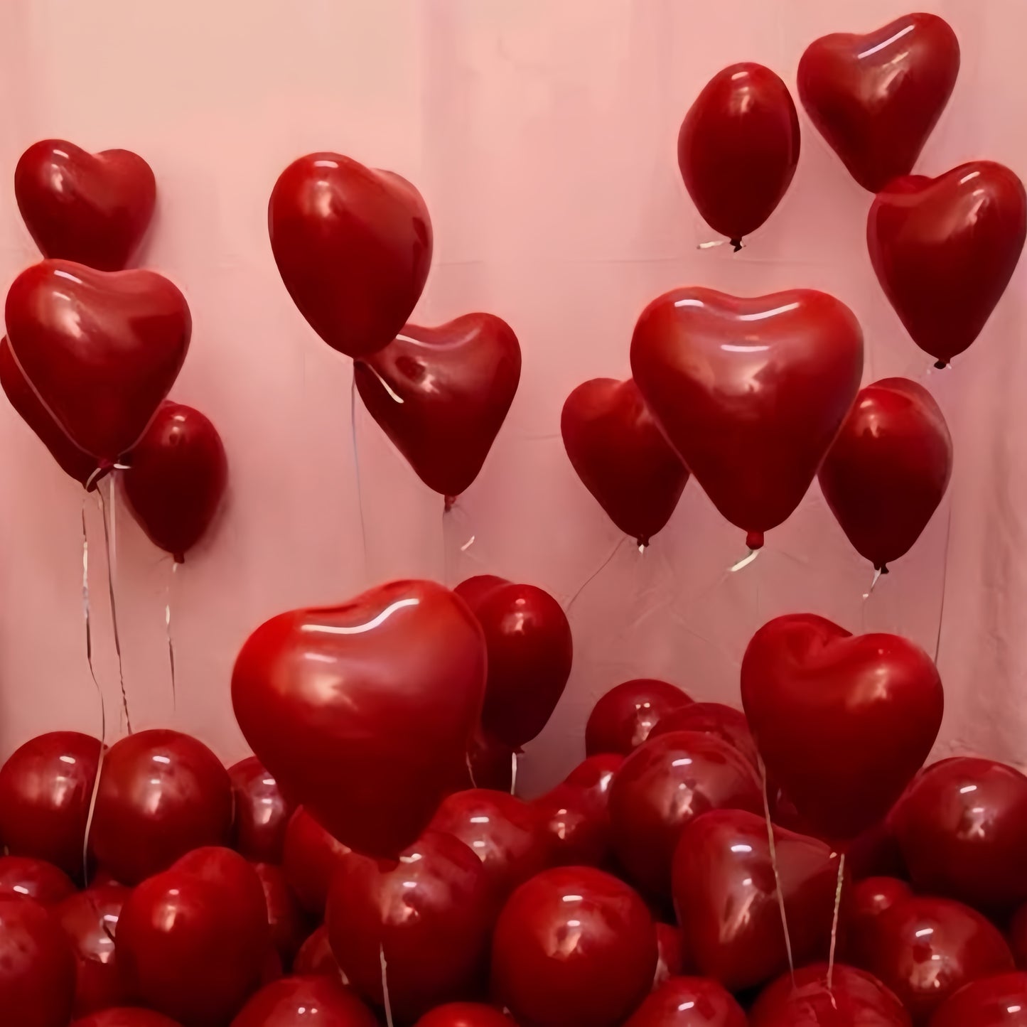 30pcs Romantic Red Heart-Shaped Balloons - 25.4cm Emulsion, Perfect for Valentine'S Day, Weddings, Anniversaries, Birthdays, Bachelor Parties, Party Decorations & Celebrations, No Electricity Needed