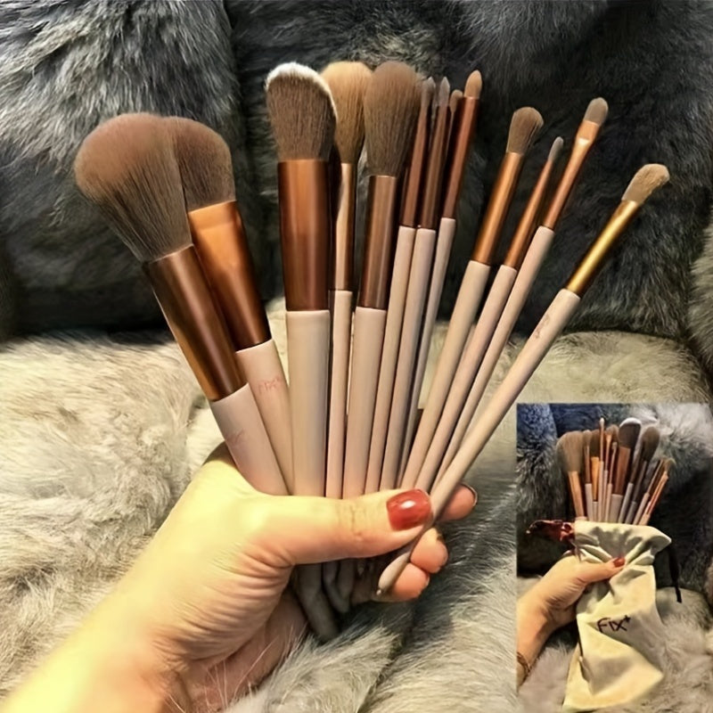 Set of Cosmetic Brushes, Including Makeup Brushes for Concealer, Blush, Powder, Eyeshadow, Highlighter, And Foundation, As Well As Beauty Tools.