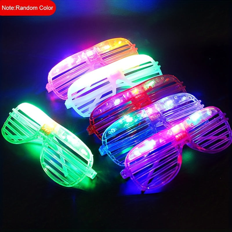 8-Pack LED Light Up Glasses, Random Colors, Plastic, Button Battery Operated, Party Favors for Birthday, Bar, Concert, Halloween, Christmas, Carnival Events