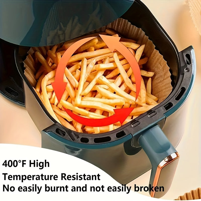 100pcs Non-Stick Air Fryer Liners - Disposable, Unbleached & Oil-Proof Baking Paper for 5-8 Quart Baskets - Easy Cleanup & Healthier Cooking