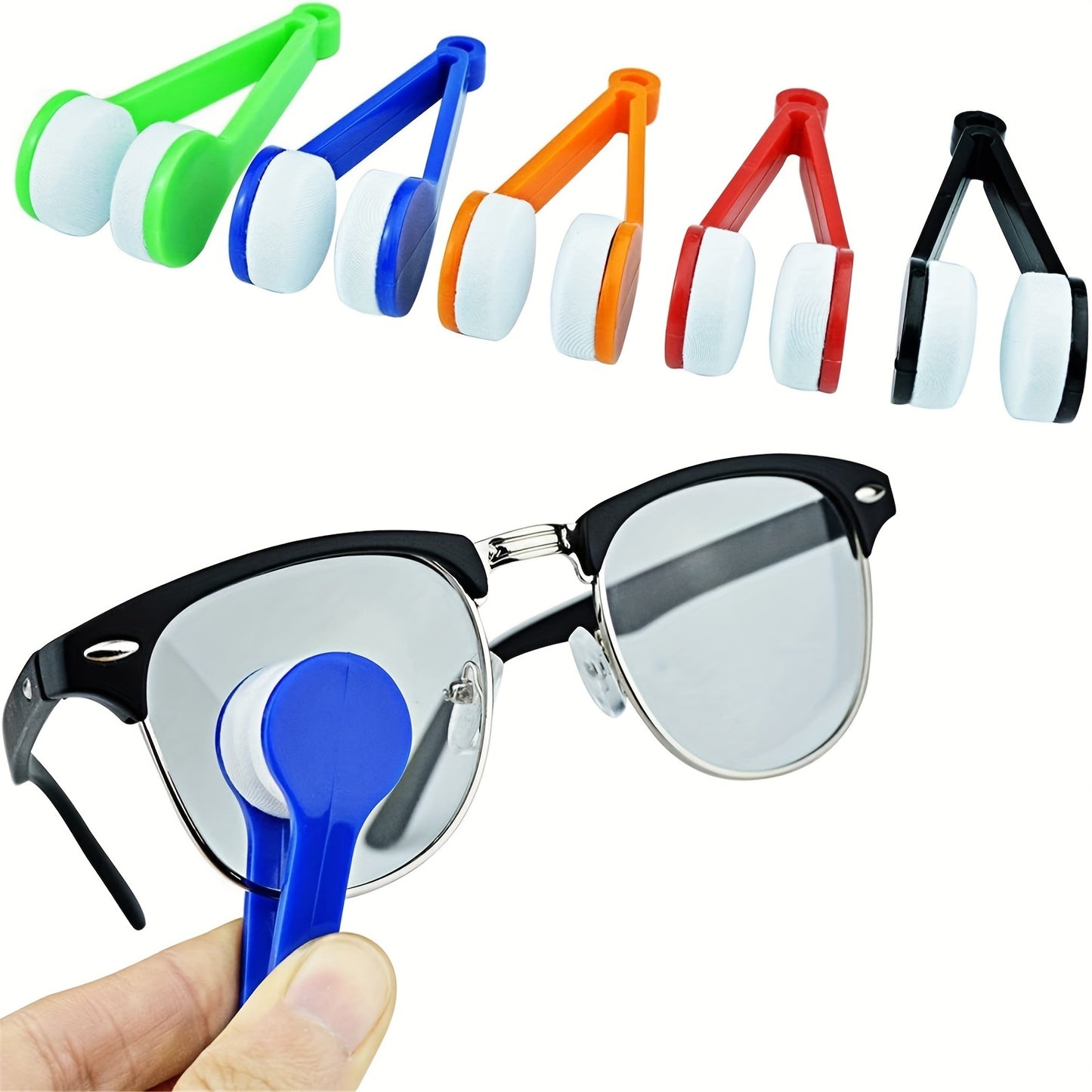 1/2/6pcs Portable Multifunctional Glasses Cleaning Brush, Soft Microfiber Glasses Wipe Cloth, Scratch-Free Lens Cleaning Brush, Keychain Hole, Traceless Polishing Tool, Suitable for Glasses