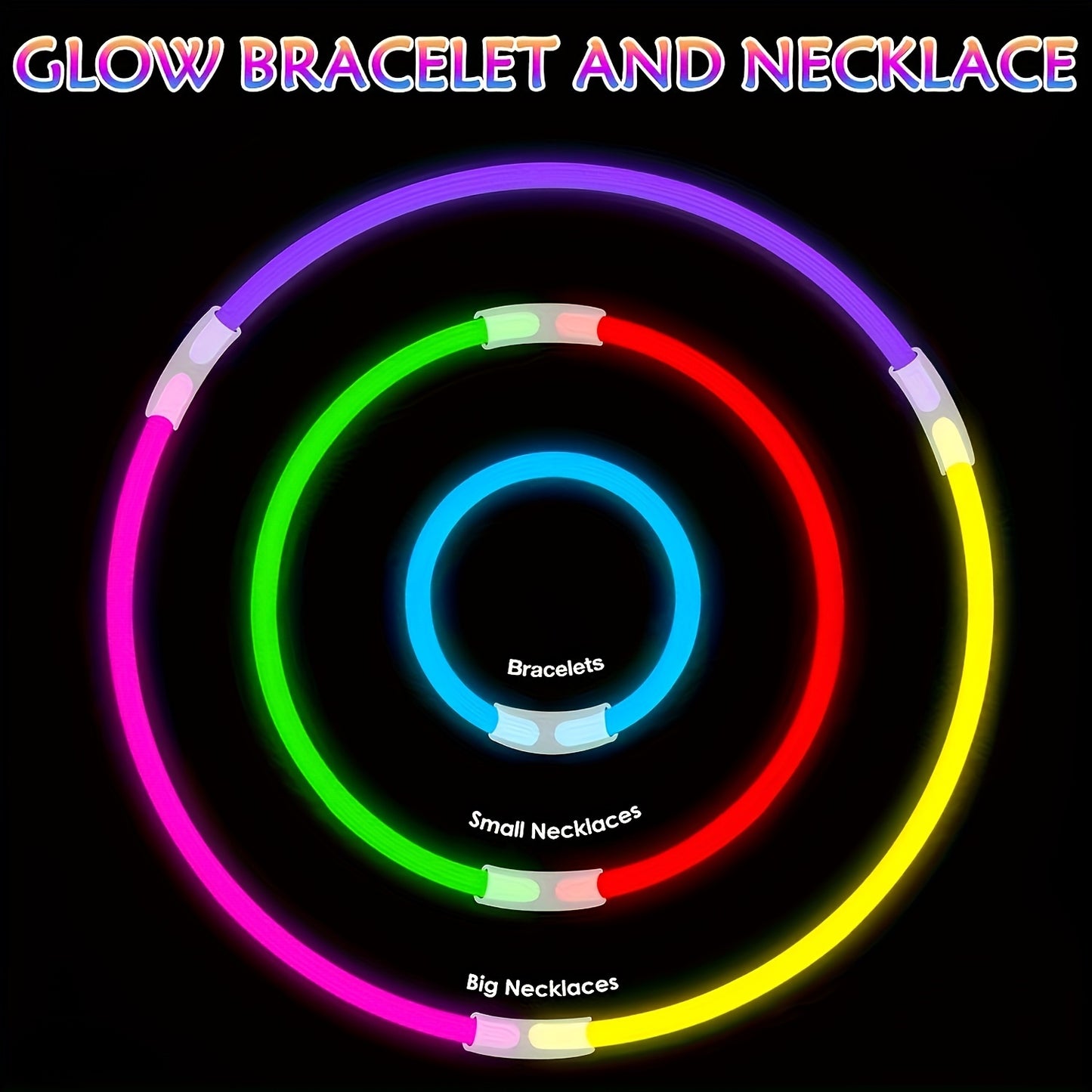 100pcs Vibrant Glow Sticks - Battery-Free, Flexible Neon Rods for Parties, Christmas, Halloween & Easter Decorations