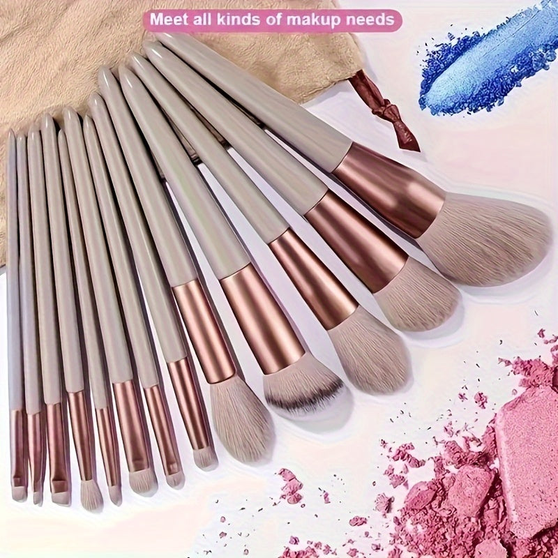 Set of Cosmetic Brushes, Including Makeup Brushes for Concealer, Blush, Powder, Eyeshadow, Highlighter, And Foundation, As Well As Beauty Tools.