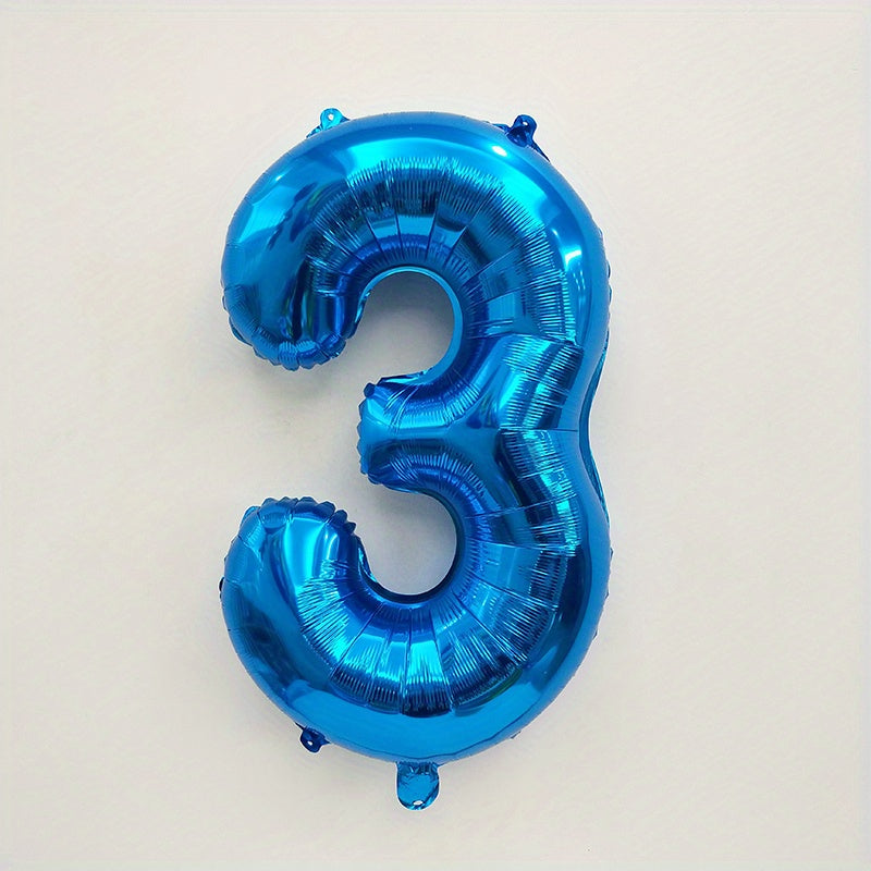 1pc Giant 32-inch Blue Number "60.96cm Balloon - Perfect for Birthdays, Weddings, Anniversaries & Theme Parties - Durable Self-Sealing Aluminum Film, Ideal for Celebrations & Decor, Birthday Balloons