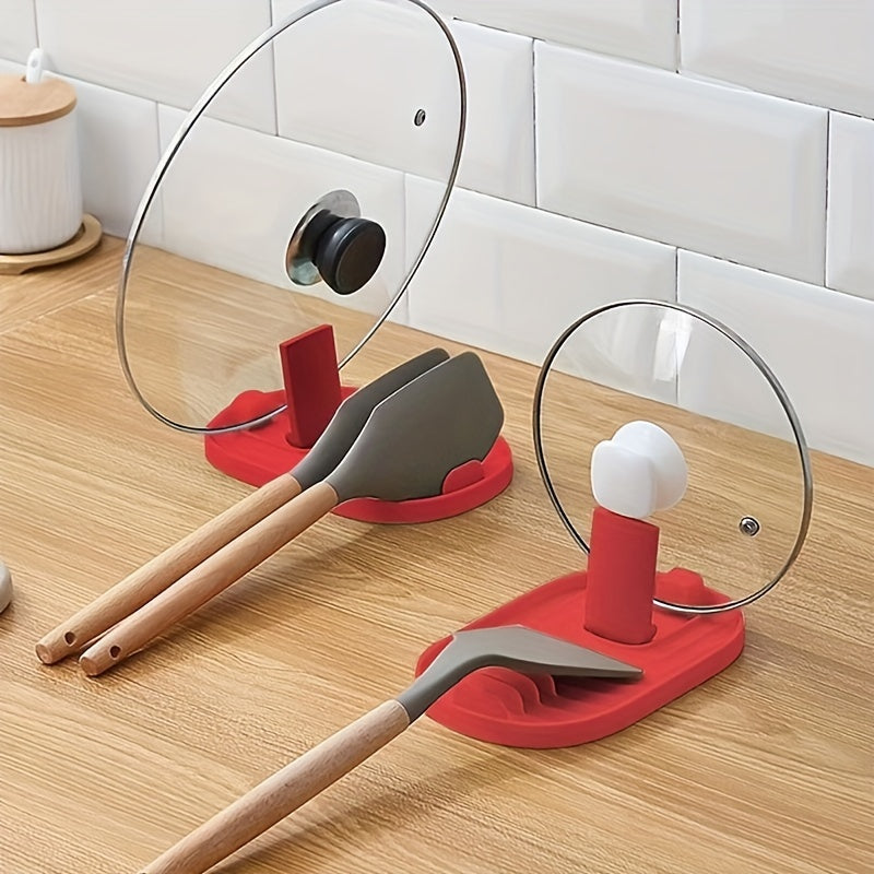 1pc Pot Lid Holder, Soup Spoon Rack, Foldable Cooking Spatula Holder, Tableware Storage Rack, Spoon Mat, For Home Kitchen Restaurant, Kitchen Supplies, Kitchen Tools, Kitchen Storage Accessories