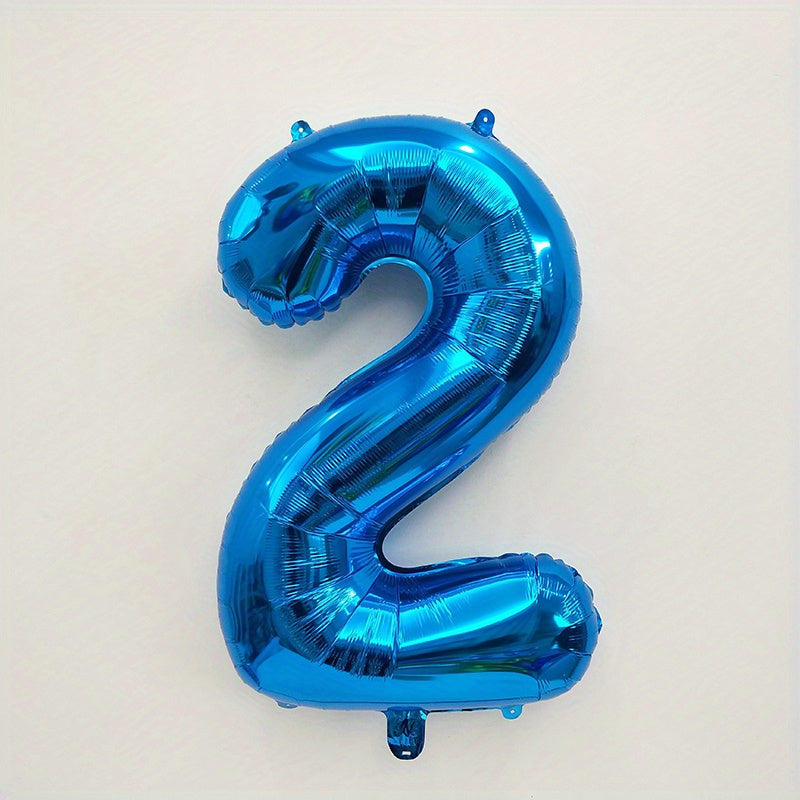 1pc Giant 32-inch Blue Number "60.96cm Balloon - Perfect for Birthdays, Weddings, Anniversaries & Theme Parties - Durable Self-Sealing Aluminum Film, Ideal for Celebrations & Decor, Birthday Balloons