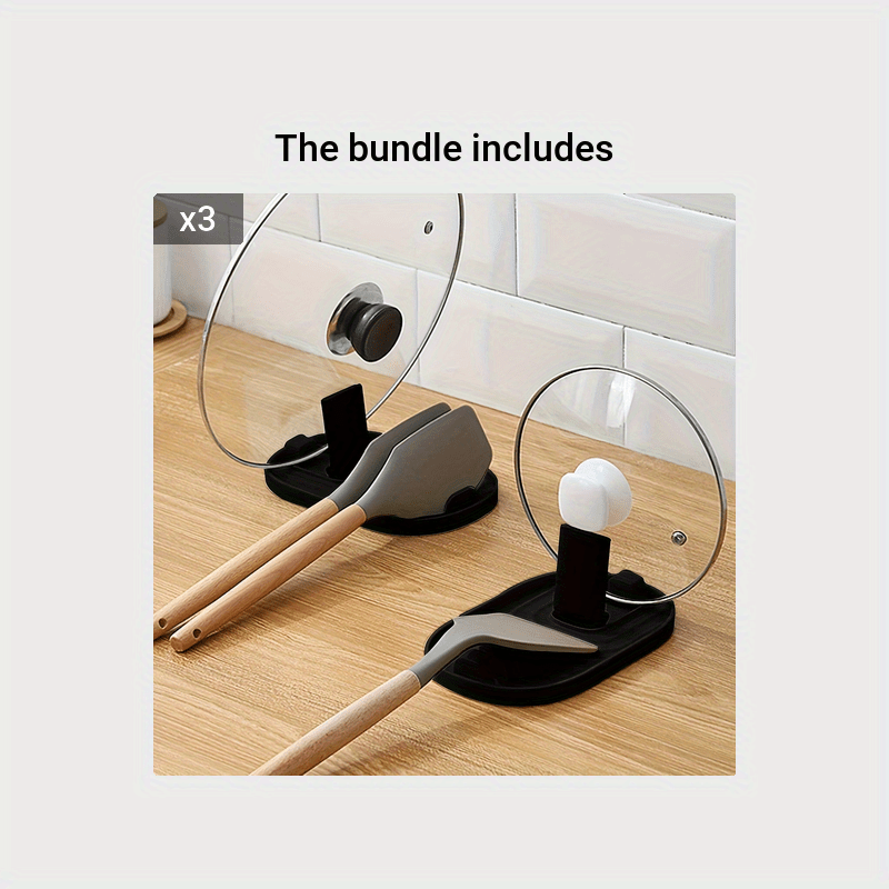 1pc Pot Lid Holder, Soup Spoon Rack, Foldable Cooking Spatula Holder, Tableware Storage Rack, Spoon Mat, For Home Kitchen Restaurant, Kitchen Supplies, Kitchen Tools, Kitchen Storage Accessories