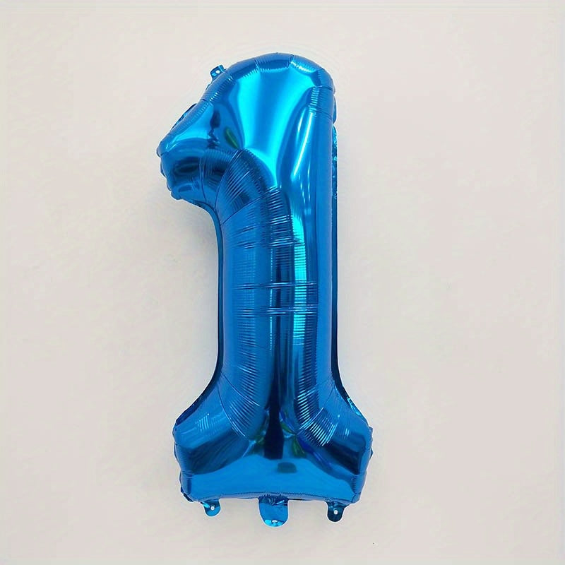 1pc Giant 32-inch Blue Number "60.96cm Balloon - Perfect for Birthdays, Weddings, Anniversaries & Theme Parties - Durable Self-Sealing Aluminum Film, Ideal for Celebrations & Decor, Birthday Balloons